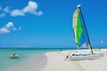 View on Fishermen Huts beach on Aruba in the Caribbean Sea Royalty Free Stock Photo