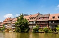 View of the fishermen\'s houses in Little Venice Bamberg, Bavaria Royalty Free Stock Photo