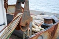 View of the fishery working deck of a small Black Sea seiner