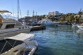 View of fishing boats and yachts moored in old marina of Antalya, Kaleici, Turkey Royalty Free Stock Photo