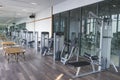 View of fitness room with many exercise equipment