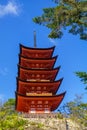 Five-storied Pagoda Gojunoto, in Miyajima Royalty Free Stock Photo