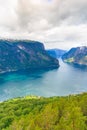 View of the fjords at Stegastein viewpoint in Norway Royalty Free Stock Photo