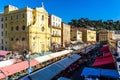 View of the flea market of Cours Saleya in Nice, Southern France