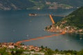 view of the floating piers, Christo, Iseo lake