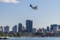 A view of a floatplane coming in to land in Vancouver, Canada Royalty Free Stock Photo