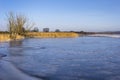 View of the flooded landscape on the river Oder Royalty Free Stock Photo