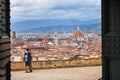 View of Florence city through gate of Basilica Royalty Free Stock Photo