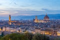 View of Florence city skyline at twilight in Tuscany, Italy Royalty Free Stock Photo