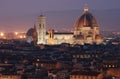 View on Florence Duomo at dusk Royalty Free Stock Photo