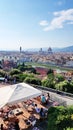 View of Florence, Italy, from a hilltop cafe Royalty Free Stock Photo