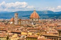 View of Florence from Piazzale Michelangelo - Duomo Santa Maria Del Fiore and Bargello - Tuscany, Italy Royalty Free Stock Photo