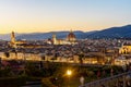 View of Florence from Piazzale Michelangelo at sunset. Italy Royalty Free Stock Photo