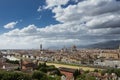 View of Florence showing the River Arno, Ponte Vecchio, the Palazzo Vecchio and the Duomo - Florence, Tuscany, Italy - 24th May