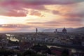 View of Florence after sunset from Piazzale Michelangelo, Florence, Italy Royalty Free Stock Photo
