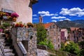 Corte city in corsica island Royalty Free Stock Photo