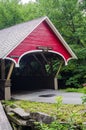 Flume covered bridge Lincoln New Hampshire USA in summer Royalty Free Stock Photo