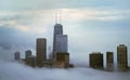 Foggy Chicago Skyline Royalty Free Stock Photo