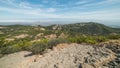 View of Foggy Cities from the Summit of Sandstone Peak, Santa Monica Mountains National Recreation Area, California