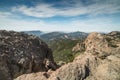 View of Foggy Malibu and the Pacific Ocean from the Summit of Sandstone Peak, Santa Monica Mountains National Recreation Area, CA