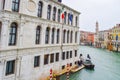 View of Fondamenta de la Preson Prison Building on rainy day on the Grand Canal, Venice, Italy Royalty Free Stock Photo