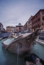 A view of Fontana della Barcaccia in Piazza di Spagna by Pietro Bernini Spain Square, Rome
