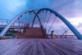 View of footbridge in Frankston foreshore at sunset. Royalty Free Stock Photo