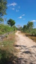 view of the footpath that is still rocky