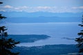 View from Forbidden Plateau:  Comox, Courtenay and Mainland Mountains Royalty Free Stock Photo