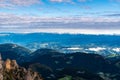 View from Forcella Grande del Latemar in Latemar mountain group in the Dolomites Royalty Free Stock Photo