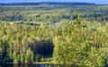 View on the forest from Holy Ascension Skete with Sekirnaya mountains on Solovki Royalty Free Stock Photo