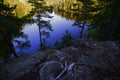 View on a forest lake in autumn, Finland Royalty Free Stock Photo