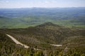 View of forest, mountains, road from Whiteface Mountain in the State New York  USA Royalty Free Stock Photo