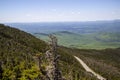 View of forest, mountains, road from Whiteface Mountain in the State New York  USA Royalty Free Stock Photo