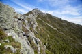 View of forest, mountains, road from Whiteface Mountain in the State New York  USA Royalty Free Stock Photo