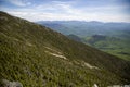 View of forest, mountains, road from Whiteface Mountain in the State New York  USA Royalty Free Stock Photo