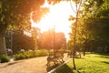 View of the Forestal Park, the more traditional urban park in the city, Santiago Royalty Free Stock Photo