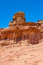 View form below on Spiral Hill rocky mountain in Timna National Park in Southern Aravah Valley desert in Israel