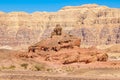 View form below on Spiral Hill rocky mountain in Timna National Park in Southern Aravah Valley desert in Israel