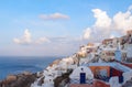 The view form Byzantine Castle Ruins in Santorini. Oia, Santorini Royalty Free Stock Photo