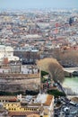 View form the cupola of Vatican Saint Peter`s Cathedral