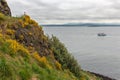 View form Inchcolm island at launch sailing near Scottish Edinburgh