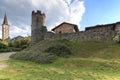 View form the outside of the Medieval village of Ricetto di Candelo in Piedmont, used as a refuge in times of attack during the Mi Royalty Free Stock Photo