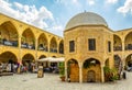 View of a former merchant hotel - buyuk han - which has been converted into a modern tourist attraction, Lefkosa, Cyprus Royalty Free Stock Photo