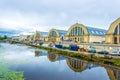 View of the former zeppelin hangars now convereted into the Riga market - Rigas Centraltirgus...IMAGE Royalty Free Stock Photo