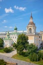 View of the former Znamensky Monastery bell tower, 1784-1789, and the Church of Maxim the Blessed, 1568-1699