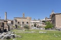 View of the Foro Romano with the Tabularium and Arco di Settimio Severo in Rome Royalty Free Stock Photo