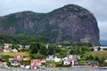 View of Forsand village in Rogaland county, Norway. Royalty Free Stock Photo