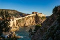 View of Fort Bokar, the city`s ancient walls and the west harbor. Dubrovnik, Croatia Royalty Free Stock Photo