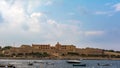 View of Fort Manoel from Valletta, Malta, with several boats in front Royalty Free Stock Photo